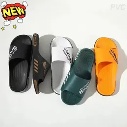 Slippers 2024 Fashion Men's PVC Soft Sole Non-slip Slides Casual Outdoor Beach Flip Flops Home Bathroom Couples