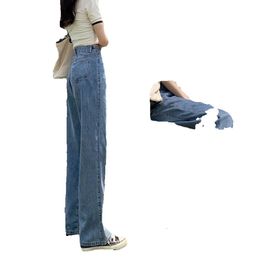 Jeans Women's High Waist Slim Summer 2021 New Loose Straight Barrel BF Draping Wide Leg Floor Dragging Trouser Trend Jeans