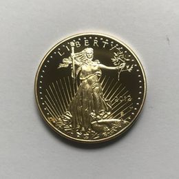 10 pcs non magnetic dom eagle 2012 badge gold plated 32 6 mm commemorative american statue liberty drop acceptable coins235W