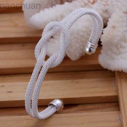 Bangle Fashion Silver Color Knotted Mesh Bangle Bracelet For Women Jewelry Factory Price B091 ldd240312