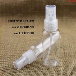 Wholesale 100pcs/Lot 50ml PET Perfume Atomizing Spray Bottle Liquid Plastic Pot Cosmetic Container Transparent Lidhood qty Ungen