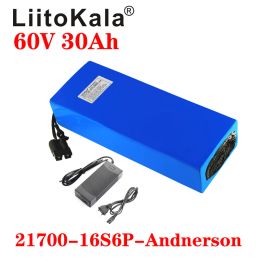 LiitoKala 60V 30ah 16S6P electric scooter bateria 60V 30AH Electric Bicycle Lithium Battery Scooter 60V 3000W ebike battery