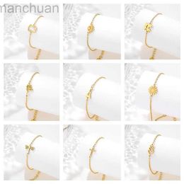 Bangle Hot Heart Cross Butterfly Charm Chains Bracelets for Women Men Stainless Steel Cat Chain Bracelet Bangle Party Jewellery Wholesale ldd240312