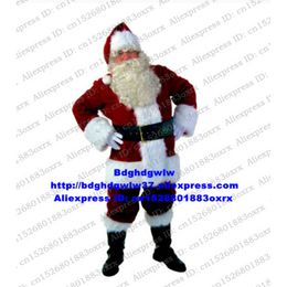 Mascot Costumes Father Christmas Santa Claus Clause Kriss Kringle Mascot Costume Adult Cartoon Character High Quality Image Publicity Zx2899