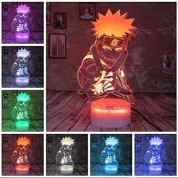 Japan Anime Naruto Figure Cool Adult 7 Colours Smart Change Night Light Boys Bedroom Table Decor Child Kids Teens Babys Christmas T223U