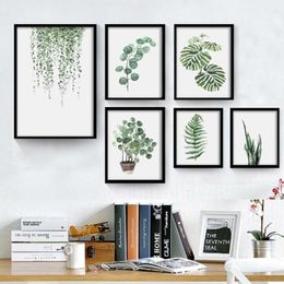 Green Plant Digital Painting Modern Decorated Picture Framed Painting Fashion Art Painted el Sofa Wall Decoration Draw VT1496-1309f