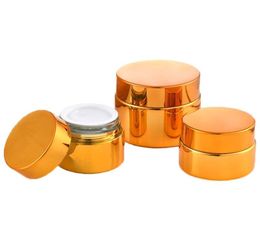 Glass Jar Gold Plated BPA Small Tiny Bottle Cosmetic Sample Empty Container Round Pot Screw Cap Lid for Make Up Eye S5084518