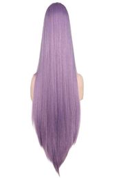 Hair Synthetic Wigs Cosplay Qqxcaiw Long Straight Middle Part Wig Black White Pink Orange Purple Gray Heat Resistant Synthetic Hai6110407