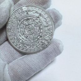 10 PCS Other Arts and Crafts Non Magnetic 1 OZ Maya Indian Silver Plated Decoration Commemorative Mayan Coin238R