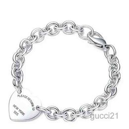 Bracelet for Women 925 Sterling Silver Heart-shaped Pendant O-shaped Chain High Quality Luxury Brand Jewelry Girlfriend Gift Co G220510 2PUR