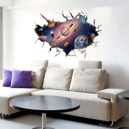 Simanfei Space Galaxy Planets Wall Sticker 2019 Waterproof Vinyl Art Mural Decal Universe Star Wall Paper Kids Room Decorate LJ201254T