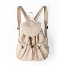 HBP Non-Brand New Folded Drawstring Nylon Backpack Unisex Style Large Capacity Travel Casual Waterproof Student School Bag Female
