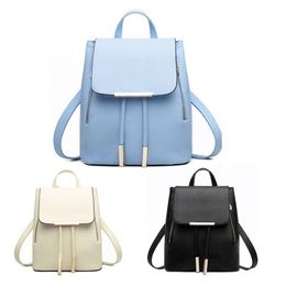 School Supplies Backpack Female PU Leather Backpack Bag Women's School Bag for Adolescent Girls Backpacks310r