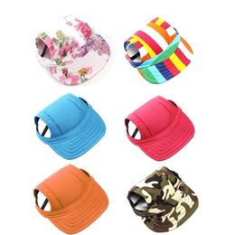 Dog Hat With Ear Holes Pet Baseball Cap Windproof Travel Sports Sun Hats Headdress For Puppy Large Pets Outdoor Accessories Appare251V