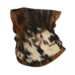 Bandanas Scottish Fur Cowhide Texture Bandana Neck Gaiter For Ski Running Wrap Scarf Highland Cow Animal Leather Headband Warmer
