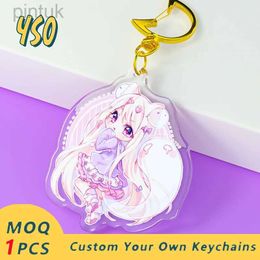 Keychains Lanyards YSO Wholesale Graduation Decor Anime Samll Key Chain Cute Bag Pendant Fans Souvenirs Gift Ideas Epoxy Acrylic Keychain ldd240312