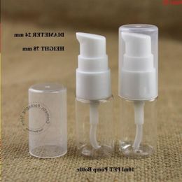 Wholesale 100pcs/lot 10ml Plastic PET Facial Cream Lotion Pump Spray Bottle 1/3OZ Emulsion Container Packaging White Screw Caphood qty Qjmnm