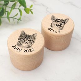 Dog Apparel Custom Name Memorial Box For Pet Fur Cat And Portrait Keepsake Gift