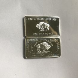 10 pcs Non Magnetic buffalo German silver plated 1 OZ ox animal 58 mm x 28 mm souvenir bullion bar313A