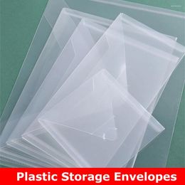 Storage Bags Assorted Size Plastic Envelopes Transparent Pockets Folder For Die Cut Stamps Sticker Cardstock 10pcs/set