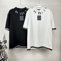 2024 new neckline letter short sleeved T-shirt is fashionable and personalized, super versatile and beautiful. It is a must-have for both men and women