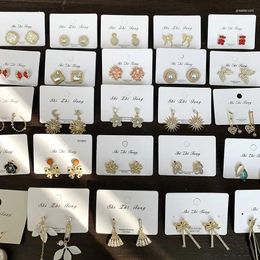 Stud Earrings 10/20Pcs/Lot Fashion 925 Sterling Silver Needle Rhinestone For Women Heart Butterfly Flowers Jewellery Wholesale