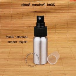 Wholesale 50pcs/Lot Aluminum 30ml Perfume Bottle with Water 1OZ Cosmetic Small Spray Container Atomizer Plastic Cap Pothood qty Hrgln