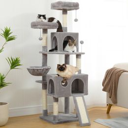 Multi-Level Cat Tree For Cats With Cozy Perches Stable Cat Climbing Frame Cat Scratch Board Toys Cat Furniture 240309