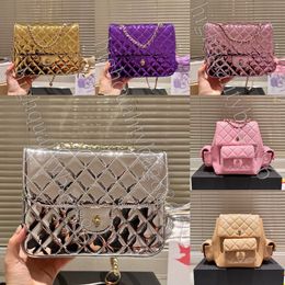 High quality designer bag Woman backpack fashion handbag Vintage patent leather Gold buckle in embossing cowhide argyle bag Handbag backpack Backpack schoolbag