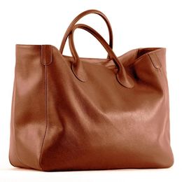 Motingsome 41cm Women Tote Bag 100% Natural Leather Top Cow Hide Leather Handbag Luxury Lady Brown Bucket Bag Daily 240309