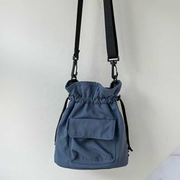 HBP Non-Brand 2024 New style Fashion Handbags Plain sling bags for women crossbody Drawstring Ruffles Nylon tote bag