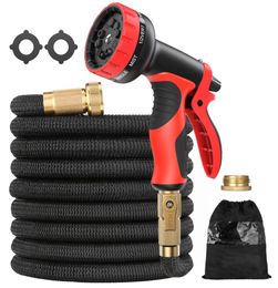 METERK 30M100FT Garden hose Metal Water Spray Nozzle Durable Flexible With 10 Function Nozzle 3Layers Latex 2500D Fabric 2205046405775