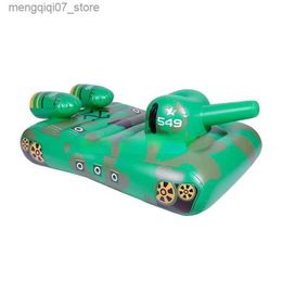Sand Play Water Fun Customised Inflatable tank swim pool float boat island Water Play Toys with water gun Air Bed L240312