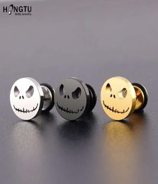 tattoos Hongtu 2Pcs Skull Stud rings Rvs rings Small Earrings Female Punk Piercing Jewels2049712