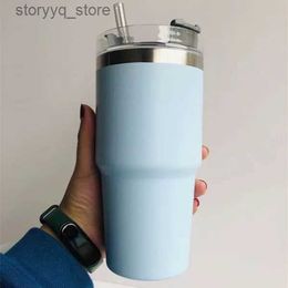Mugs 20oz stainless steel Tumbler Cups With Straw vehicle-mounted Car Mugs American large-capacity desktop office Water Bottles fy5880 0918 L240312