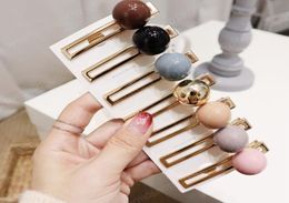 Korean Candy Colour Acrylic Ball Hair Clips Liu Hai Clip Korea Ball Side Clip Hairpin Hair Accessories Headwear9084988