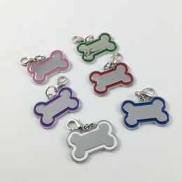 30 pcs lot Creative cute Stainless Steel Bone Shaped DIY Dog Pendants Card Tags For Personalised Collars Pet Accessories312r