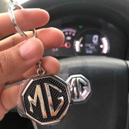 Keychains Lanyards 1X Metal MG Car Keychain Keyring Key Chain Auto Key Ring Holder For mg SCANIA Styling Accessorie ldd240312