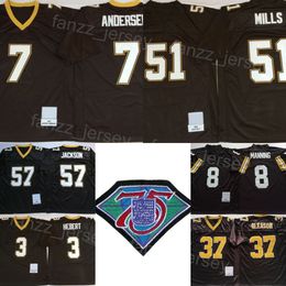 Vintage Football 51 Sam Mills Jerseys 8 Archie Manning 37 Steve Gleason 57 Rickey Jackson 7 Morten Andersen 3 Bobby Hebert 2004 1971 1987 1991 Retro 75th Anniversary