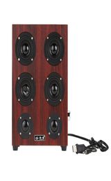 HiFi Subwoofer speaker Wooden Leather 35mm Jack Speaker Music Stereo Sound System for desktopcomputerPC1777503