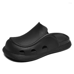 Slippers Classics Men's Solid EVA Bathroom Shoes For Men Waterproof House Sandals Soft Male Comfortable Slides Size 45