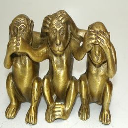 Collection Brass Voir Parler N'entendez Aucun Mal 3 Statues de Singe grand2888