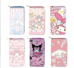 Girl Cute Kuromi Melody Multi Function Flower Print Purse Childre Accessories Big Capactiy Bag Kids Birthday Gift LL