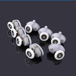 8pcs Butterfly Single Shower Door Rollers Runners Wheels Pulleys 23mm 25mmwheel 4Top And 4 Bottom Room Pulley Other Hardware218g