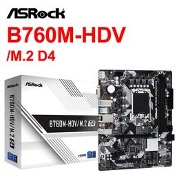 ASRock B760M-HDV/M.2 D4 Micro ATX Motherboard 64GB Support Intel 13/12th Core LGA1700 i3 i7 i9 CPU And i5 12400F Combo Mae