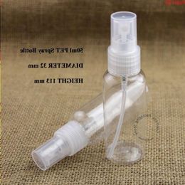 Wholesale 100pcs/Lot 50ml PET Perfume Atomizing Spray Bottle Liquid Plastic Pot Cosmetic Container Transparent Lidhood qty Fllsj
