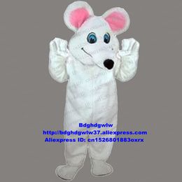 Mascot Costumes White Mouse Mice Laboratory Lab Rat Mascot Costume Adult Character Cartoon Performance Artist Program Zx2085