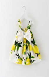 Lemon tank top newborn baby dress latest design baby girls boutique skirts toddler slip dresses infant suspender princess skirt4931095