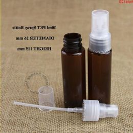 wholesale 100pcs/lot 30ml PET Perfume Atomizing Pump Spray Bottle 1OZ Plastic Cosmetic Liquid Container Transparent Caphood qty Qeaih