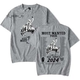 Bad Bunny Most Wanted Tour 2024 High Quality Stylish Men T Shirt Women Men Summer Fashion O-neck Short Sleeve Vintage T Shirtdesigners Short Sleeve 3306